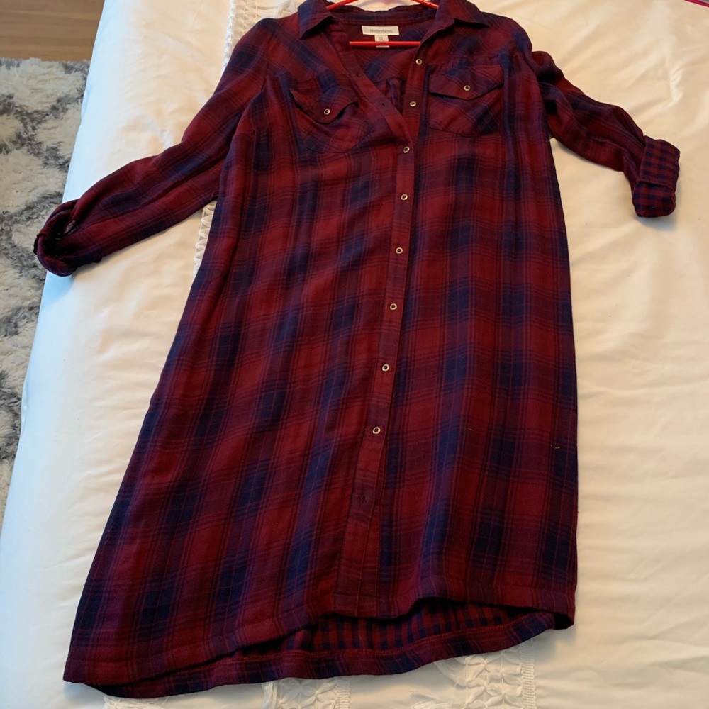 Maternity plaid dress